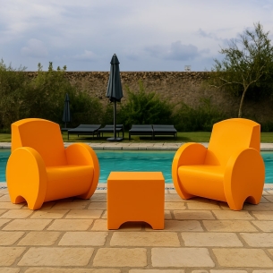 Poltrona da giardino ocra Sunset Kloris -1