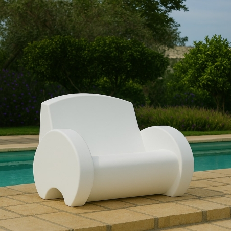 Divano da giardino bianco biposto Sunset Kloris -2