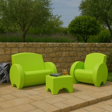 Divano da giardino verde biposto Sunset Kloris -1