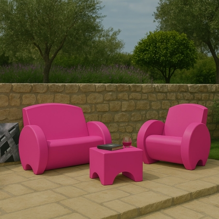 Divano da giardino viola biposto Sunset Kloris -1