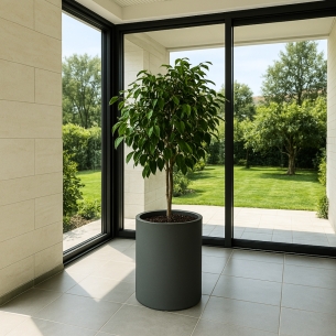 Portavaso tondo alto 50 cm in polietilene Venusio Monacis -8
