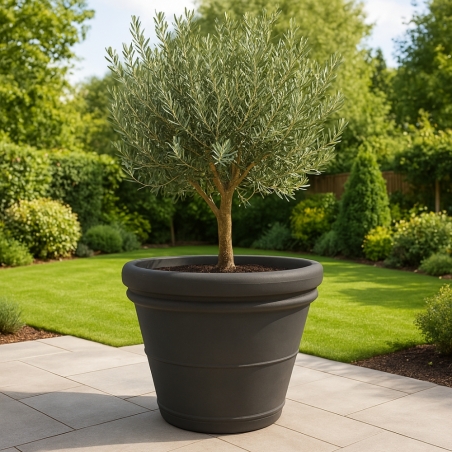 Vaso da giardino Ø 90 cm doppiobordo liscio 90 Rome Monacis -3