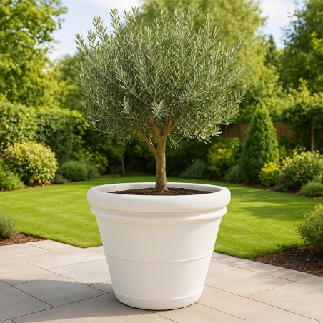 Vaso da giardino Ø 90 cm doppiobordo liscio 90 Rome Monacis -1