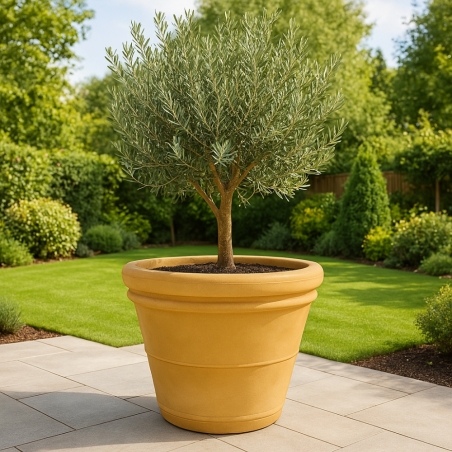 Vaso da giardino Ø 90 cm doppiobordo liscio 90 Rome Monacis -5