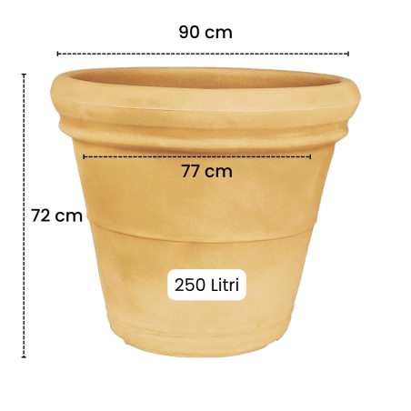 Vaso da giardino Ø 90 cm doppiobordo liscio 90 Rome Monacis -12