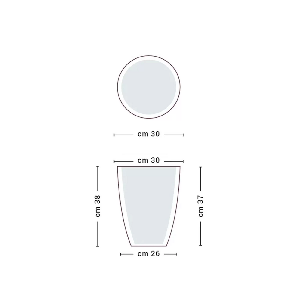 Vaso piante colorato in polietilene 38cm Adone Round Monacis -10
