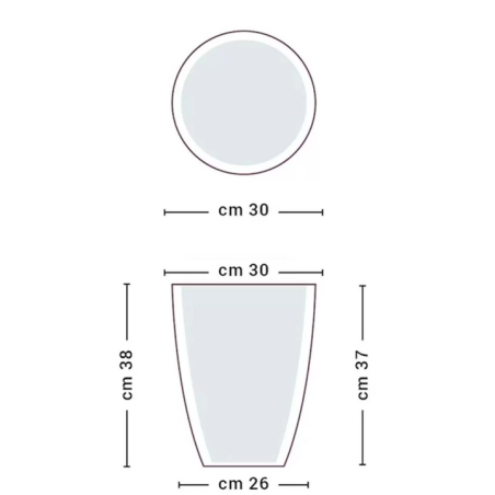 Vaso piante colorato in polietilene 38cm Adone Round Monacis -10