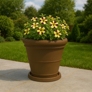 Vaso da giardino Ø 50 cm doppiobordo liscio 50 Rome Monacis -6