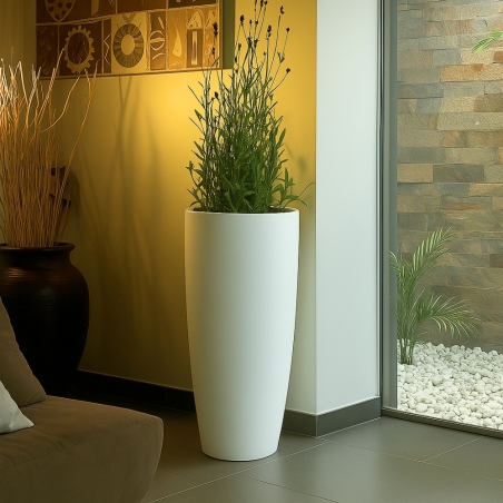 Portavaso da esterno 90cm in polietilene Stilo Round Top Monacis -4