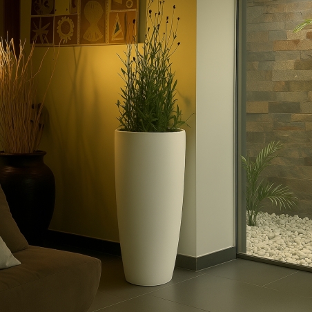 Portavaso da esterno 90cm in polietilene Stilo Round Top Monacis -3