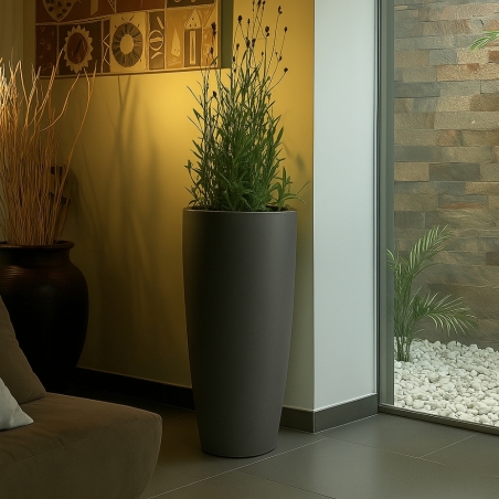 Portavaso da esterno 90cm in polietilene Stilo Round Top Monacis -2