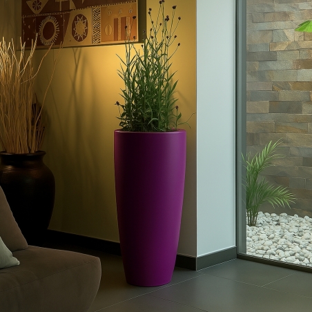 Portavaso da esterno 90cm in polietilene Stilo Round Top Monacis -5