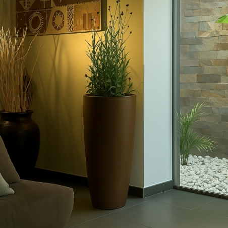 Portavaso da esterno 90cm in polietilene Stilo Round Top Monacis -9