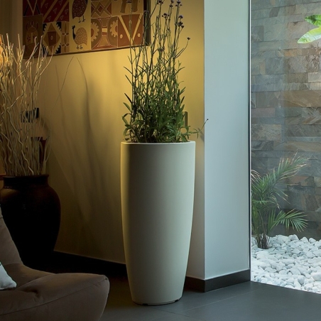 Portavaso da esterno in polietilene 70cm Stilo Round Monacis -1