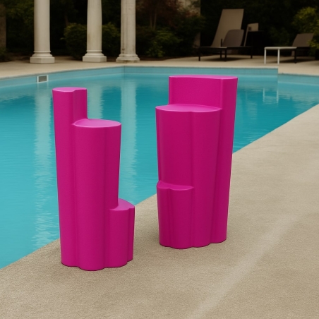 Sgabello da giardino colorato in polietilene Bach Kloris -2