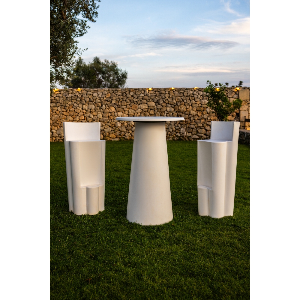 Tavolo alto led top bianco in polietilene Mikò 2.0 -4