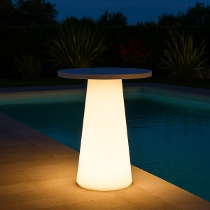 Tavolo alto led top grafite in polietilene Mikò 2.0 -1