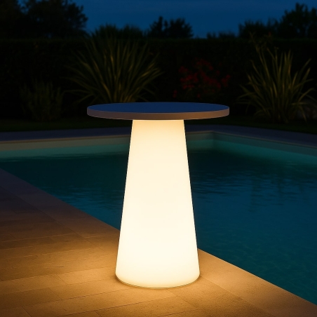 Tavolo alto led top grafite in polietilene Mikò 2.0 -1