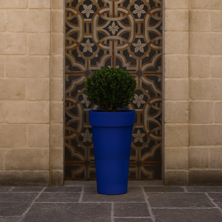 Portavaso da esterno rotondo 56 cm in polietilene alto 105 cm - Messapico 105 -2