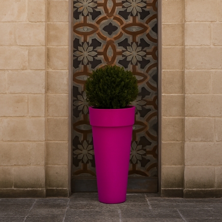 Portavaso da esterno rotondo 56 cm in polietilene alto 105 cm - Messapico 105 -5