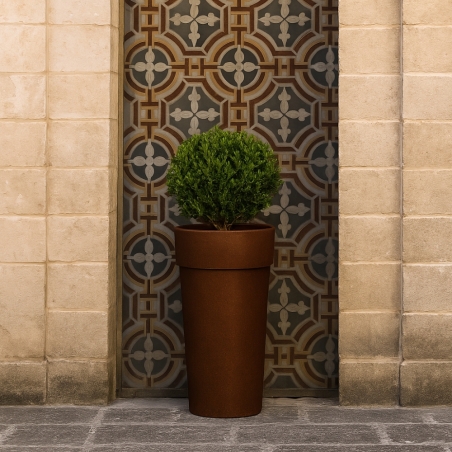 Portavaso da esterno rotondo 56 cm in polietilene alto 105 cm - Messapico 105 -10