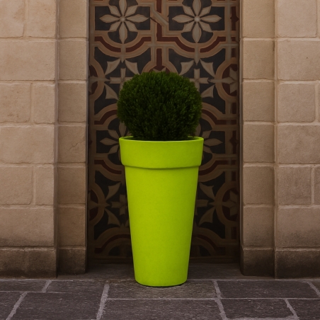 Portavaso da esterno rotondo 48 cm in polietilene alto 92 cm - Messapico 90 -6