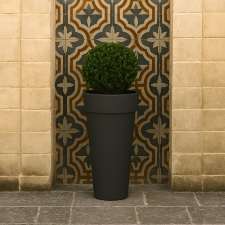 Portavaso da esterno rotondo 48 cm in polietilene alto 92 cm - Messapico 90 -8