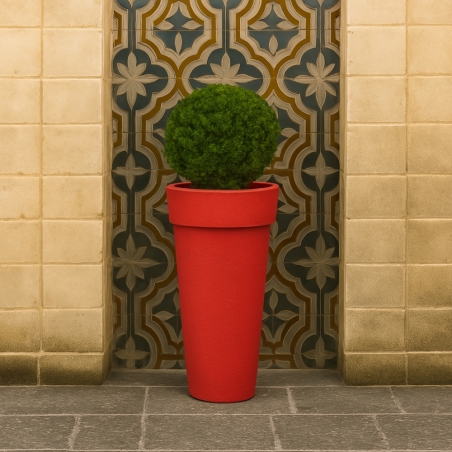 Portavaso da esterno rotondo 36 cm in polietilene alto 70 cm - Messapico 70 -3