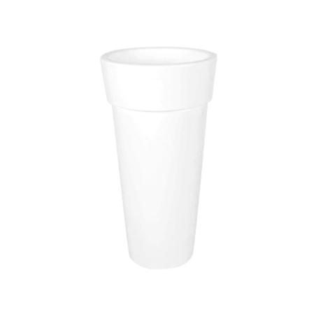 Portavaso da esterno rotondo 36 cm in polietilene alto 70 cm - Messapico 70 -17