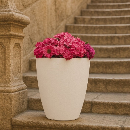 Vaso piante colorato in polietilene 38cm Adone Round Monacis -6