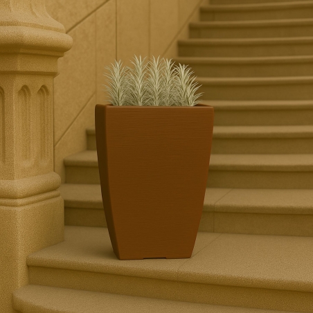 Vaso giardino colorato 38cm in polietilene Adone Square Monacis -5