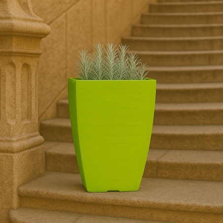 Vaso giardino colorato 38cm in polietilene Adone Square Monacis -1