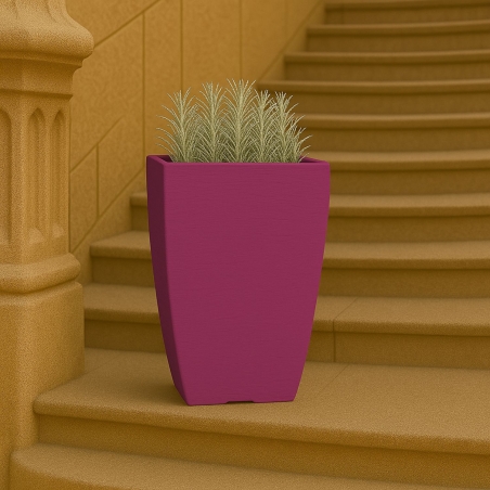 Vaso giardino colorato 38cm in polietilene Adone Square Monacis -3