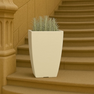 Vaso giardino colorato 38cm in polietilene Adone Square Monacis -4