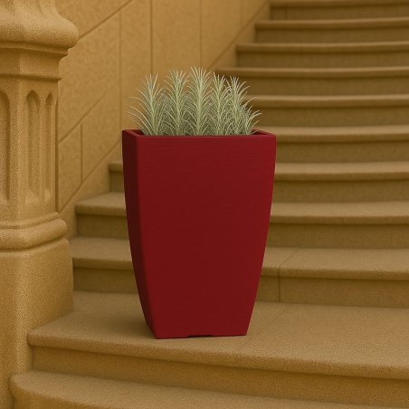 Vaso giardino colorato 38cm in polietilene Adone Square Monacis -2