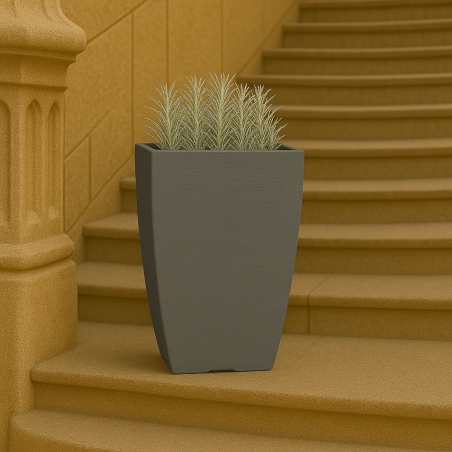 Vaso giardino colorato 38cm in polietilene Adone Square Monacis -6