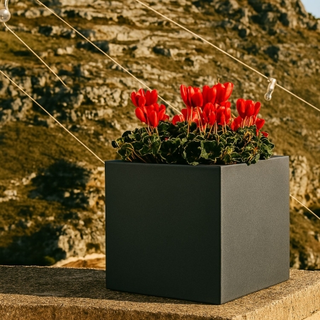 Vaso da giardino colorato quadrato 40 cm Cube Monacis -6