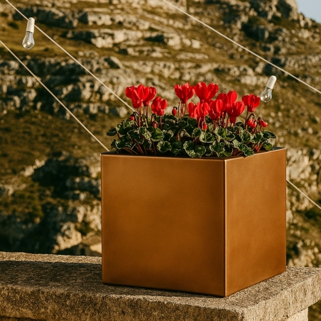 Vaso da giardino colorato quadrato 40 cm Cube Monacis -9