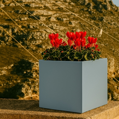 Vaso da giardino colorato quadrato 40 cm Cube Monacis -5