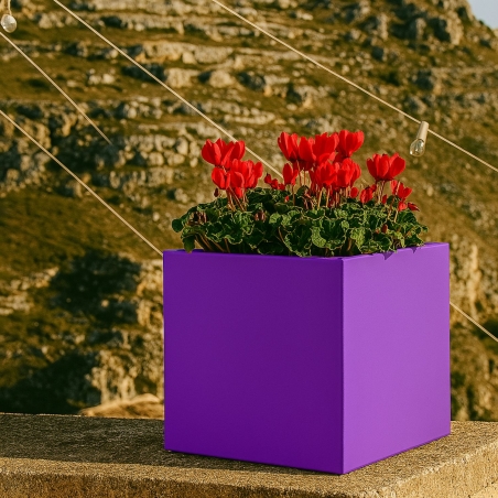 Vaso da giardino colorato quadrato 40 cm Cube Monacis -4