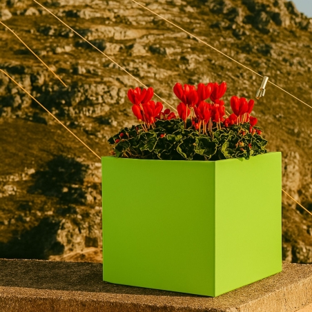 Vaso da giardino colorato quadrato 40 cm Cube Monacis -3