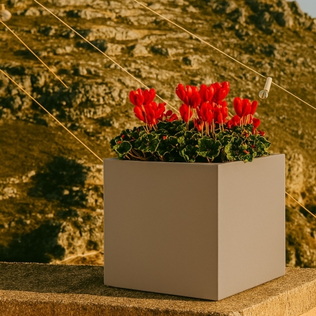 Vaso da giardino colorato quadrato 40 cm Cube Monacis -8