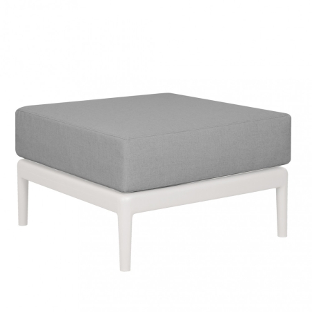 Pouf da esterno in Polipropilene bianco con cuscino in tessuto - GUARANÀ