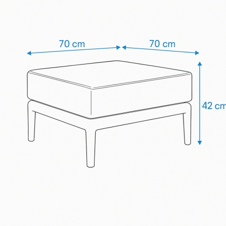 Pouf da esterno in Polipropilene bianco con cuscino in tessuto - GUARANÀ