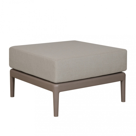 Pouf in polipropilene taupe con cuscino in tessuto - GUARANÀ