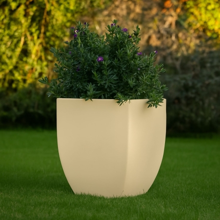 Vaso da giardino liscio tutta capienza 58x58 cm in polietilene Kloris -9