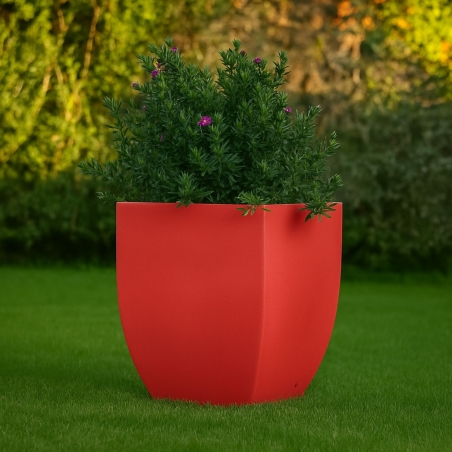 Vaso da giardino liscio tutta capienza 58x58 cm in polietilene Kloris -13