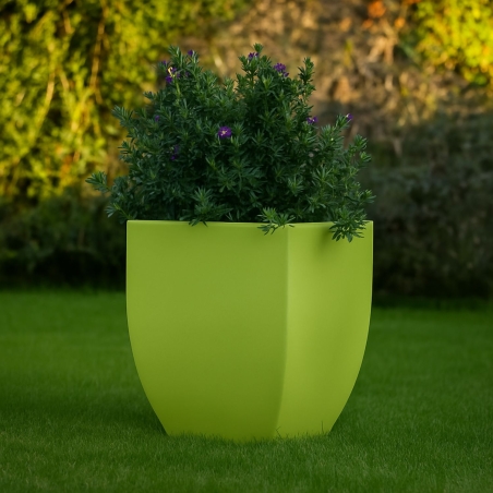 Vaso da giardino liscio tutta capienza 58x58 cm in polietilene Kloris -6