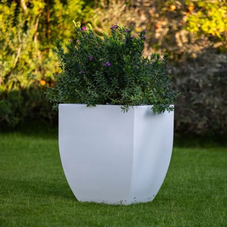 Vaso da giardino liscio 43,5x43,5 cm tutta capienza in polietilene Kloris -9