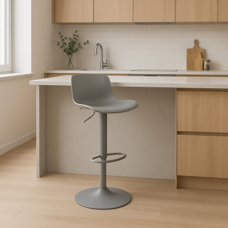 Sgabello grigio altezza regolabile in polipropilene 102h cm - Innsbruck